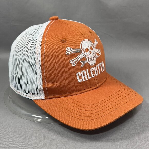 Calcutta Snap Back Cap Hat Orange Outdoor Trucker Mesh Fishing Gear Mens - Picture 6 of 14